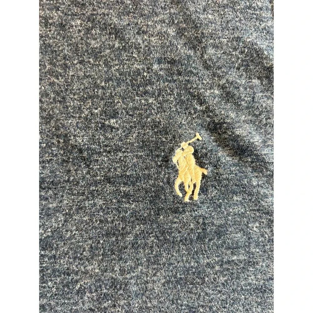 Polo Ralph Lauren Mens Long Sleeve T-Shirt Navy Heather Cotton Pony Logo M